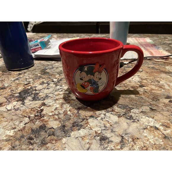 Mickey and Minnie Red Coffee Mug Raised Pattern Hallmark Collection Disney - Picture 11 of 13